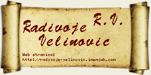 Radivoje Velinović vizit kartica
